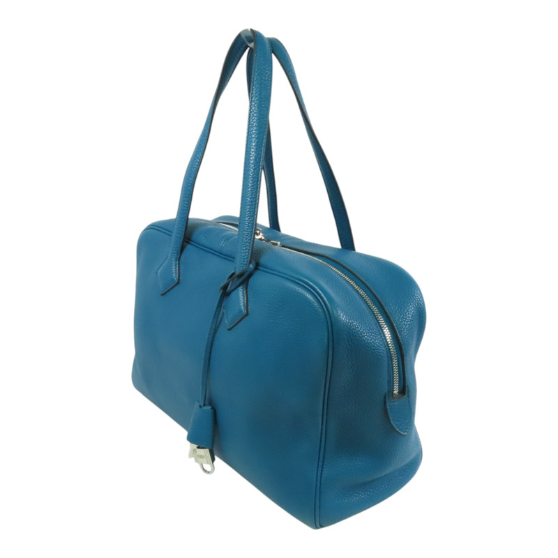 HERMES Clemence皮革Victoria銀扣手挽袋-2