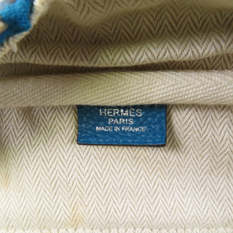 HERMES Clemence皮革Victoria銀扣手挽袋-5