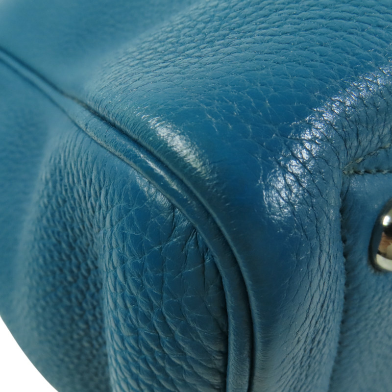 HERMES Clemence皮革Victoria銀扣手挽袋-12