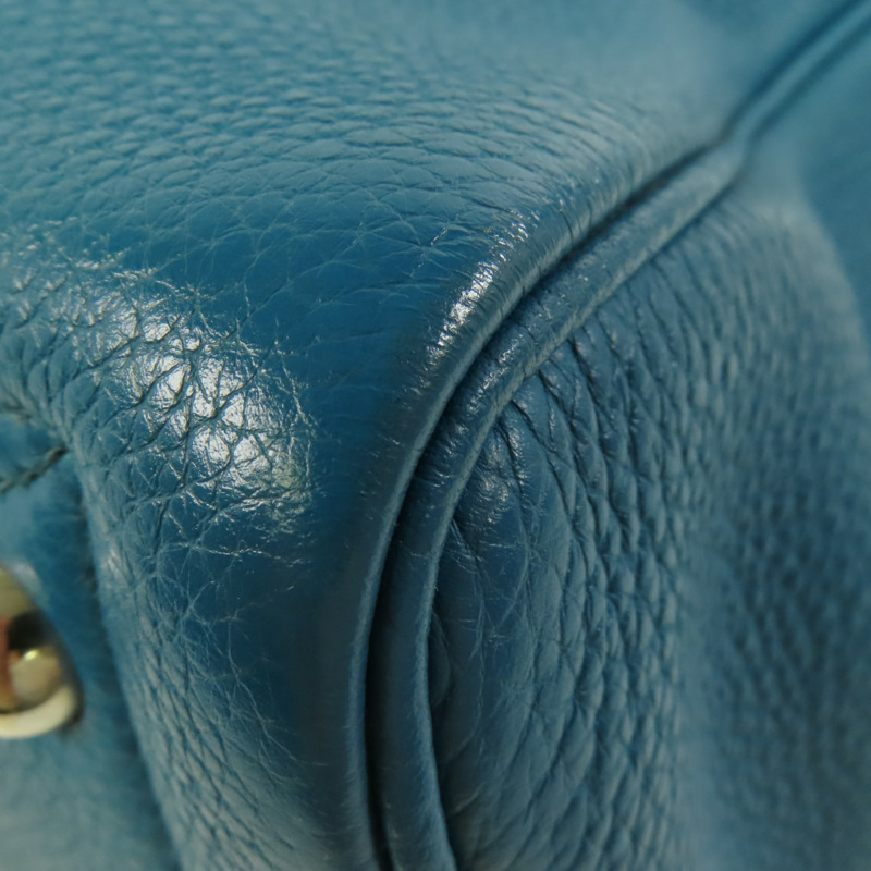 HERMES Clemence皮革Victoria銀扣手挽袋-13