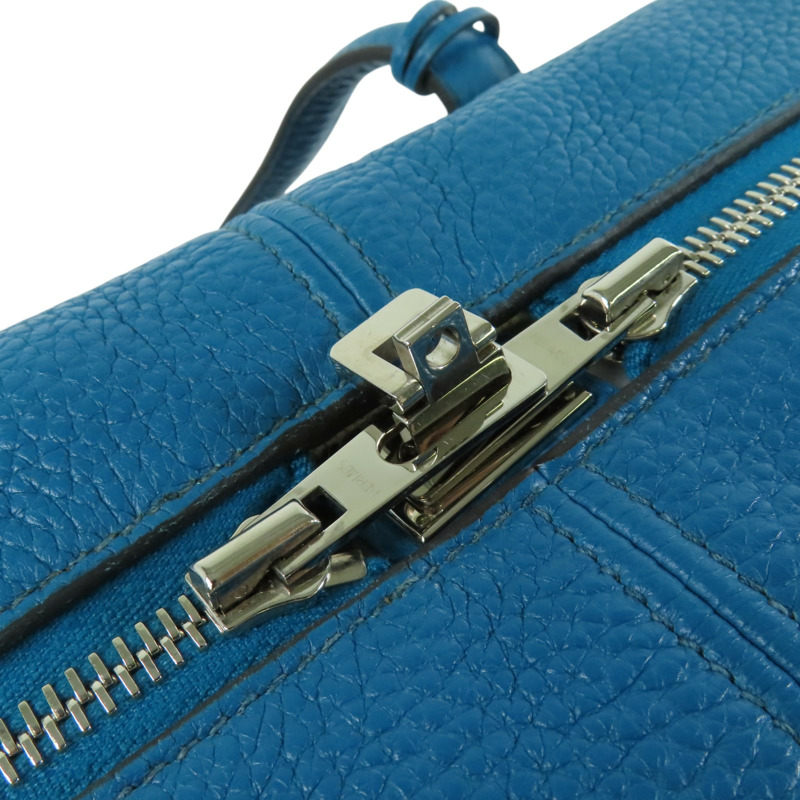 HERMES Clemence皮革Victoria銀扣手挽袋-14