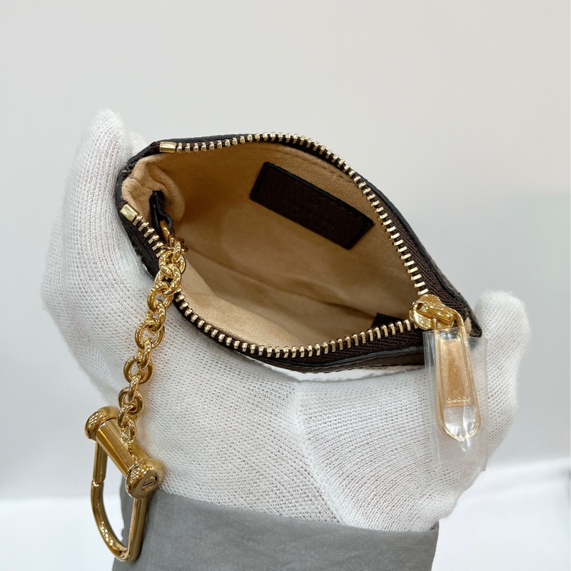 莉亞精品♡Gucci 671722 鑰匙零錢包 咖色 全新閒置品-3
