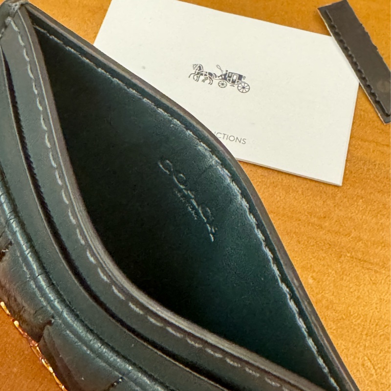 Coach F73000 綠色 卡夾套 全新-13