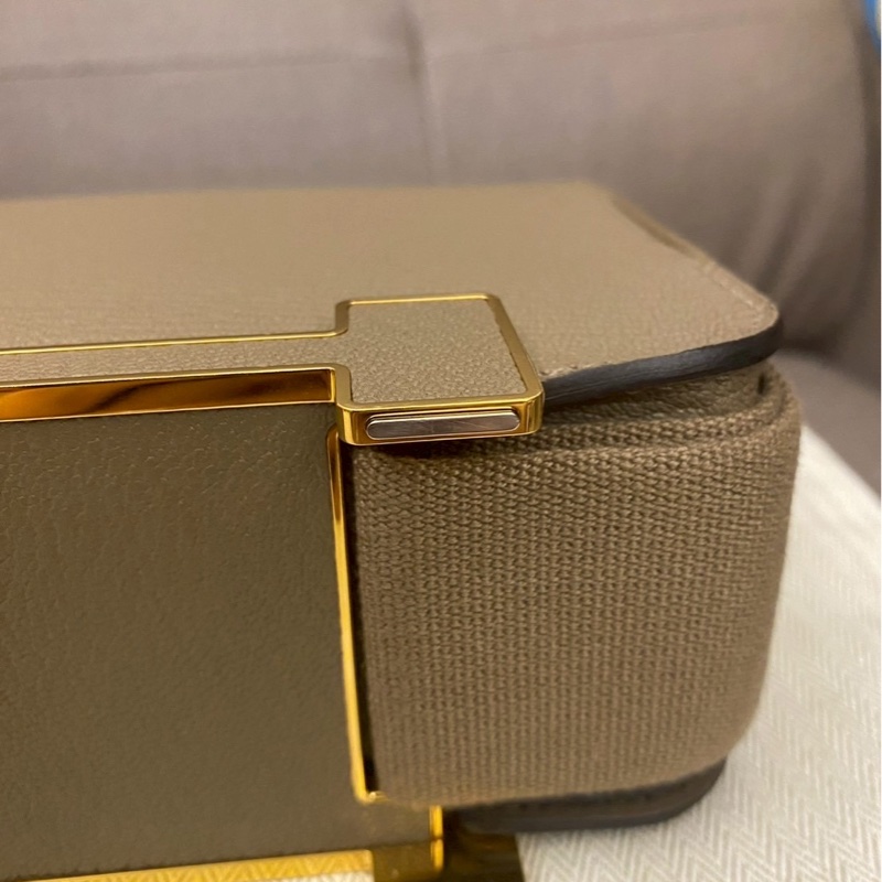 Hermes Geta大象灰金扣 小康康包 購證影本大全配-10