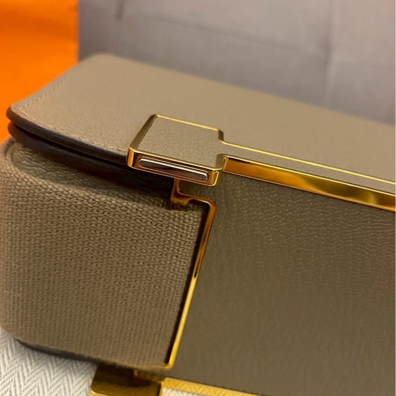 Hermes Geta大象灰金扣 小康康包 購證影本大全配-11