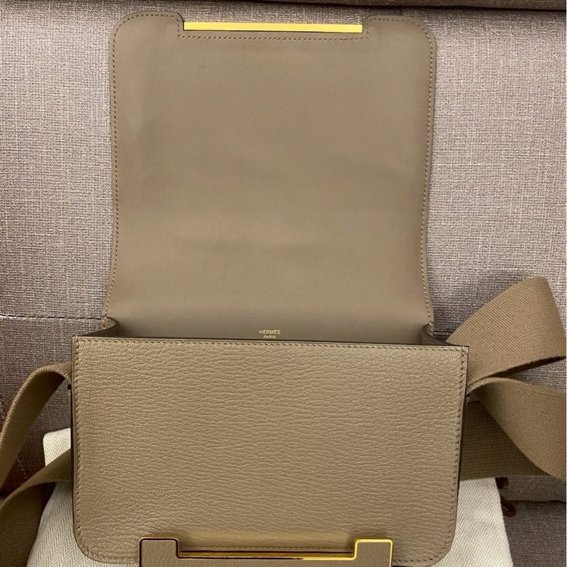 Hermes Geta大象灰金扣 小康康包 購證影本大全配-13