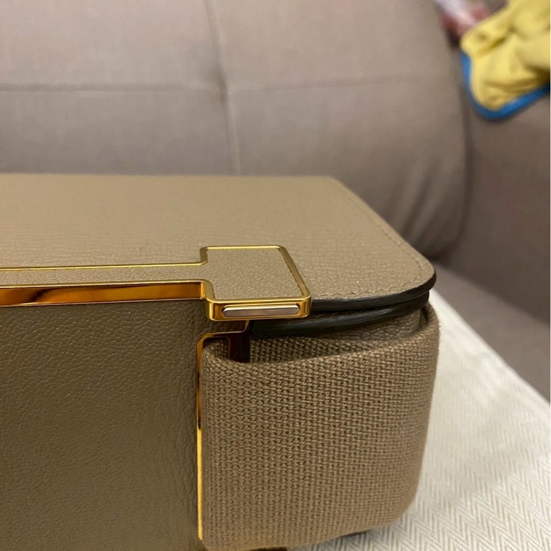 Hermes Geta大象灰金扣 小康康包 購證影本大全配-15