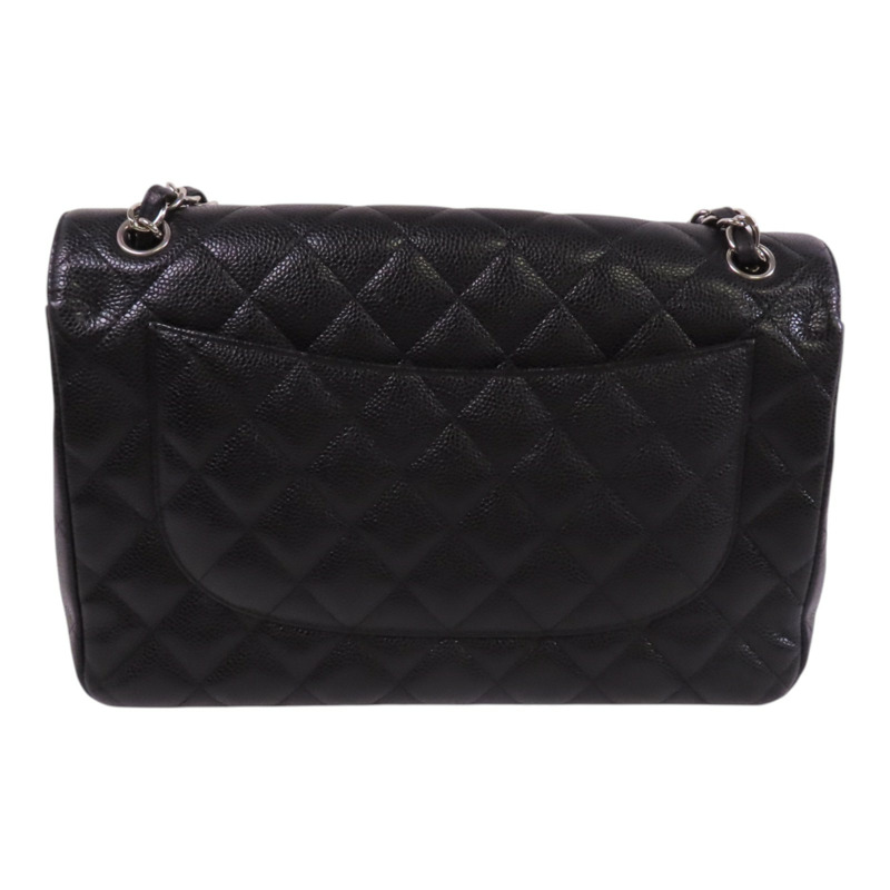 CHANEL 牛皮皮革Large Classic 30銀扣鏈帶肩背袋-1