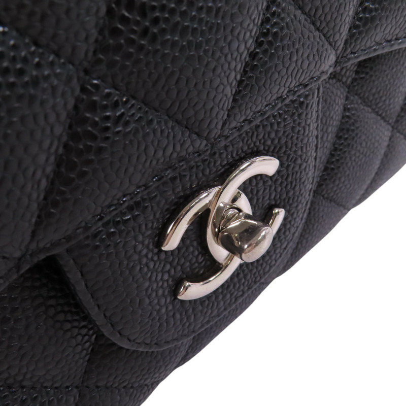 CHANEL 牛皮皮革Large Classic 30銀扣鏈帶肩背袋-8