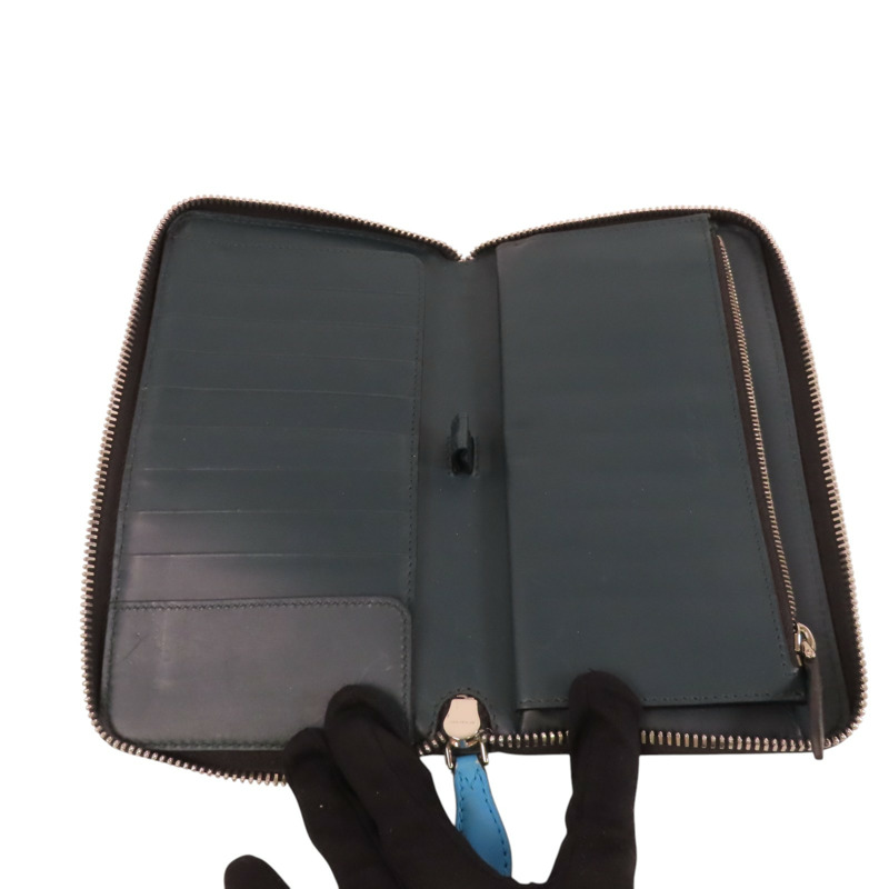 BURBERRY 塗層帆布Zipper Long Wallet銀扣拉鏈長錢包-4