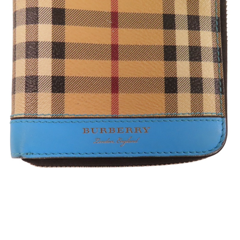BURBERRY 塗層帆布Zipper Long Wallet銀扣拉鏈長錢包-7