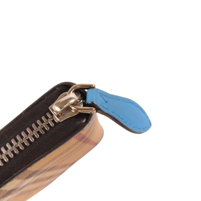 BURBERRY 塗層帆布Zipper Long Wallet銀扣拉鏈長錢包-8