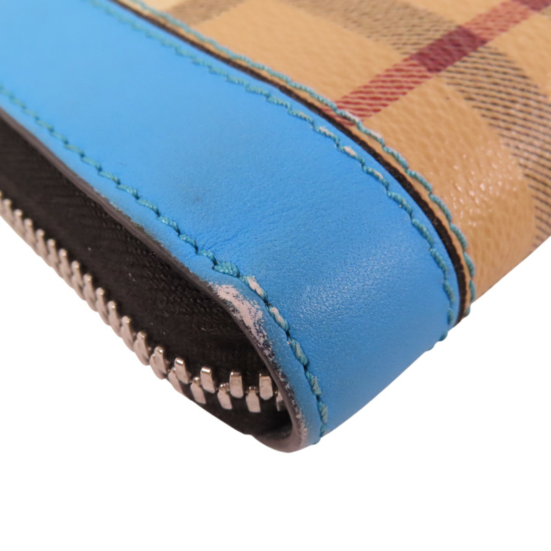 BURBERRY 塗層帆布Zipper Long Wallet銀扣拉鏈長錢包-12