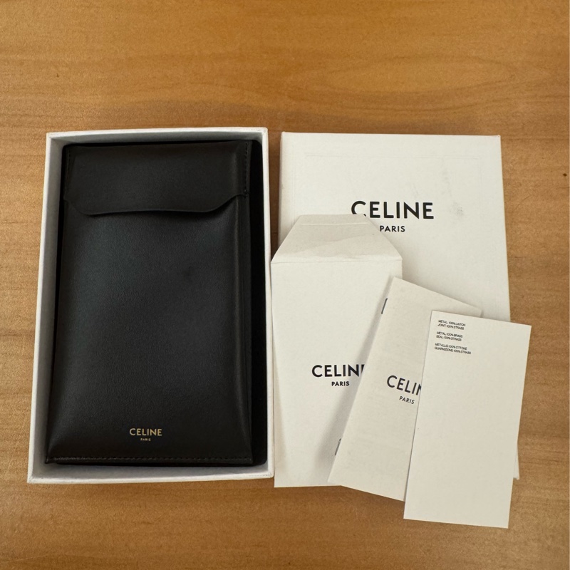 Celine 銀色 水鑽 Logo 項鍊-4