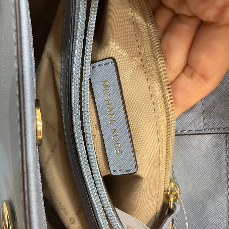 全新❗️Michael Kors 經典金鍊包 粉藍色-4