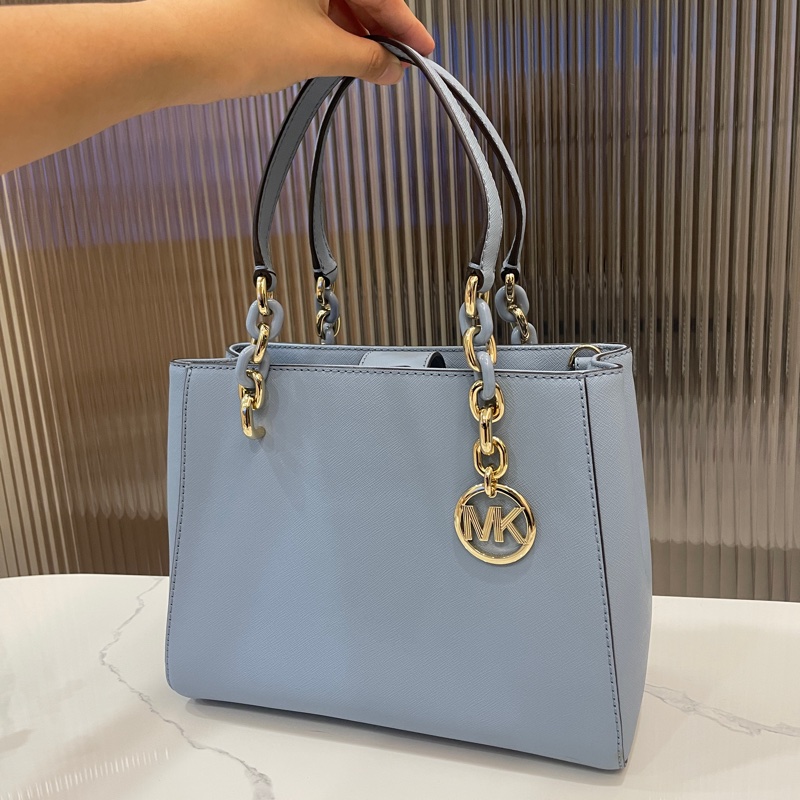 全新❗️Michael Kors 經典金鍊包 粉藍色-5