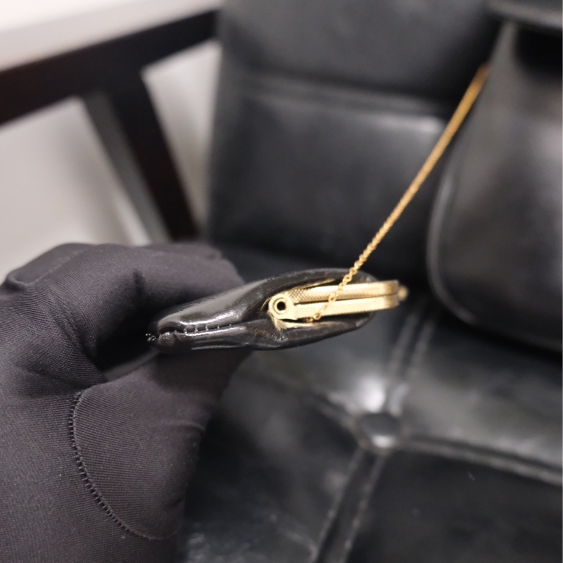 Dior Leather Vintage 2Way Handbag Black Gold 迪奧中古黑金皮款兩用手提包-13