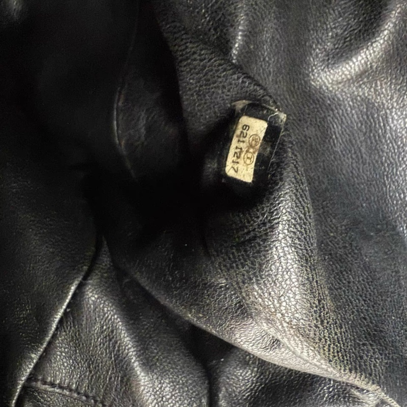 Chanel香奈兒中古款黑色魚子醬手提包保齡球包 無配件 無卡-7