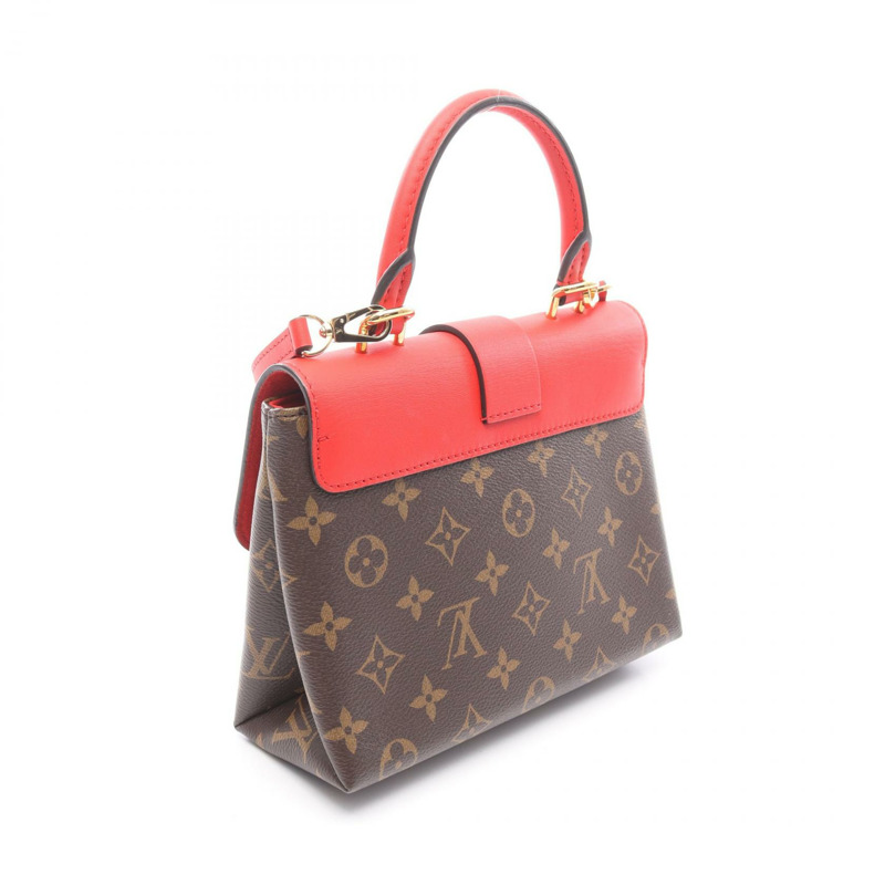 LOUIS VUITTON 單肩包 手提包 M44322 Monogram 帆布 皮革 棕色 紅色 二手 LV-1