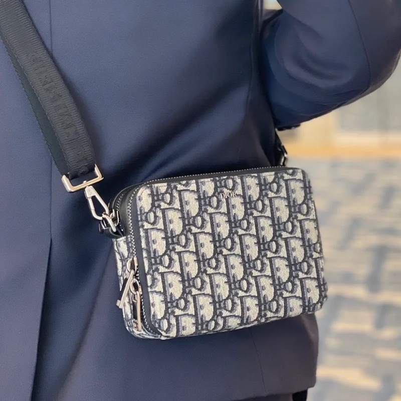 99新帶膜🈶購證😍Dior經典老花男款相機包斜挎單肩包-1