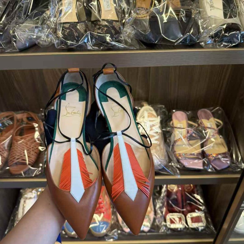 CL 波西米亞風 紅底鞋 37號 原價近3萬 全新閒置-1