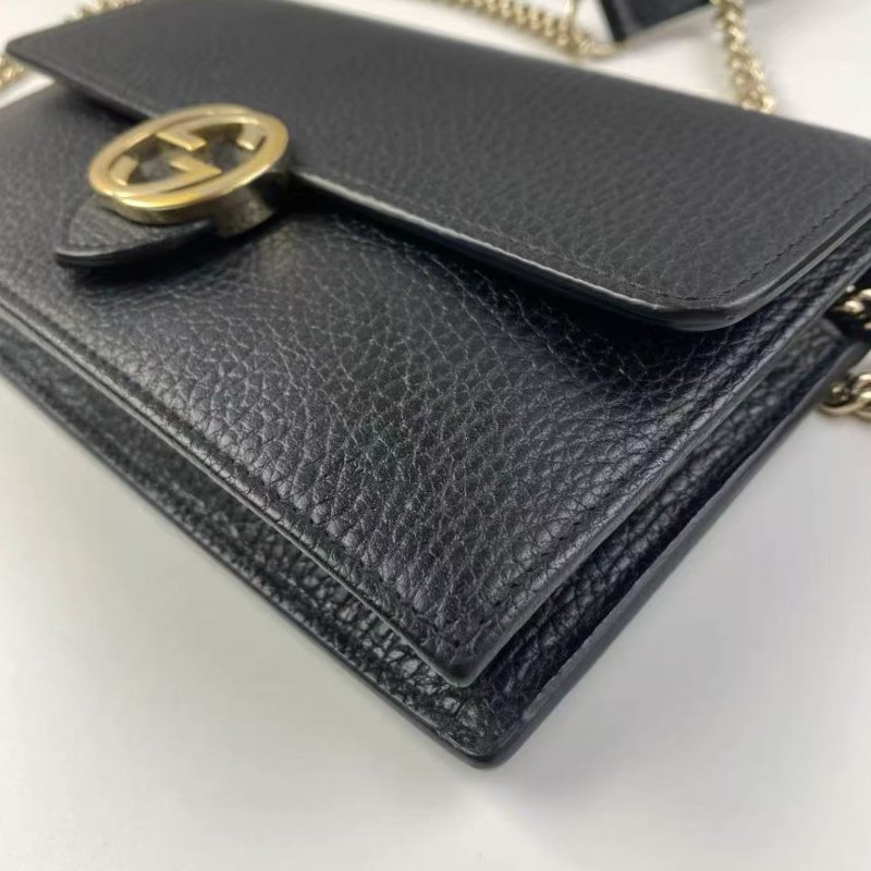GUCCI Closure Chain 黑色woc斜背包19 x 10 x 3.5 98新配件塵袋-5