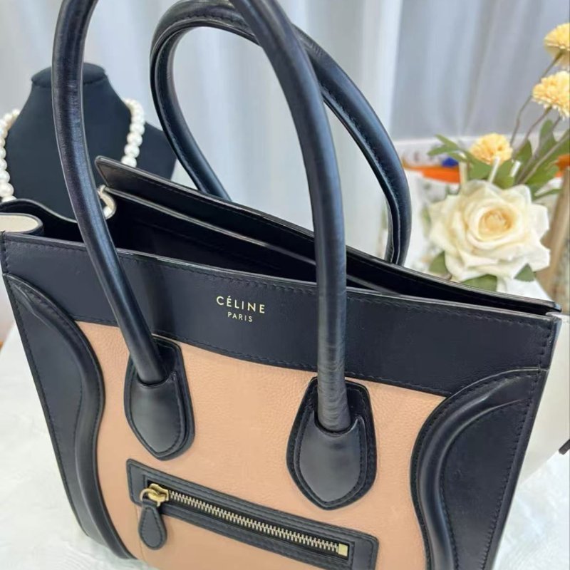 Celine 撞色笑臉包 中號 26*27*13 98新 配件塵袋-1