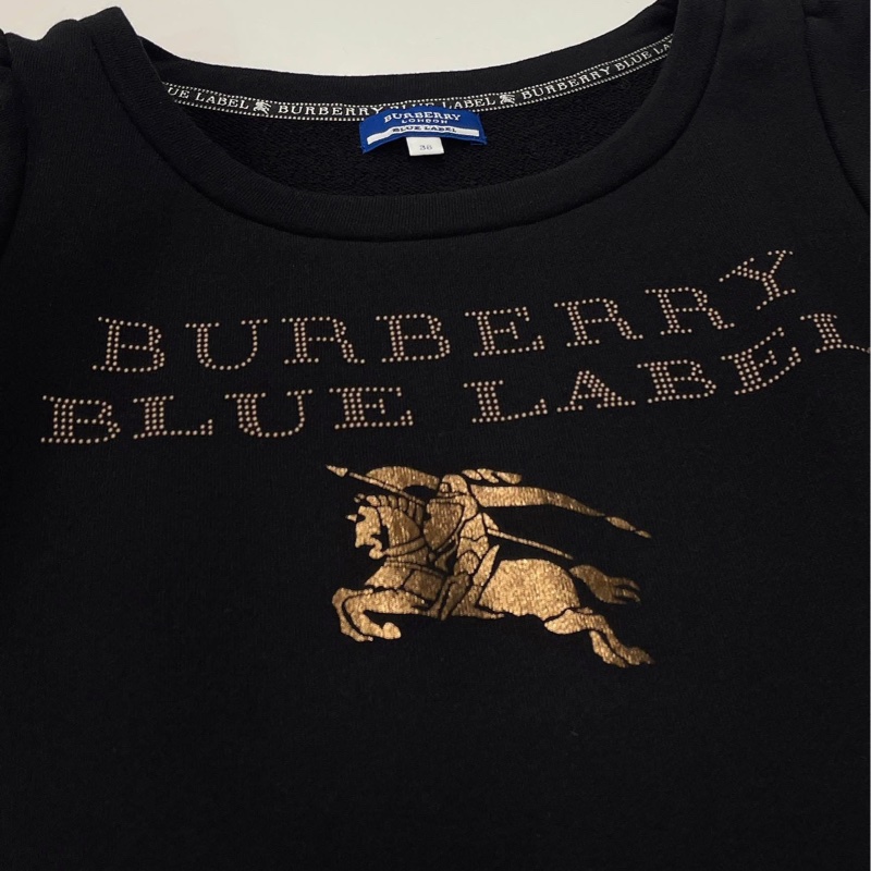 Burberry 藍標 珠珠字母燙金戰馬毛圈上衣-2