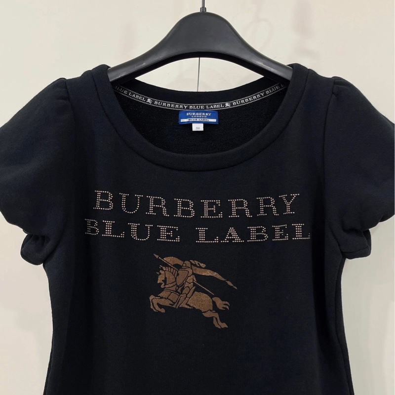 Burberry 藍標 珠珠字母燙金戰馬毛圈上衣-4