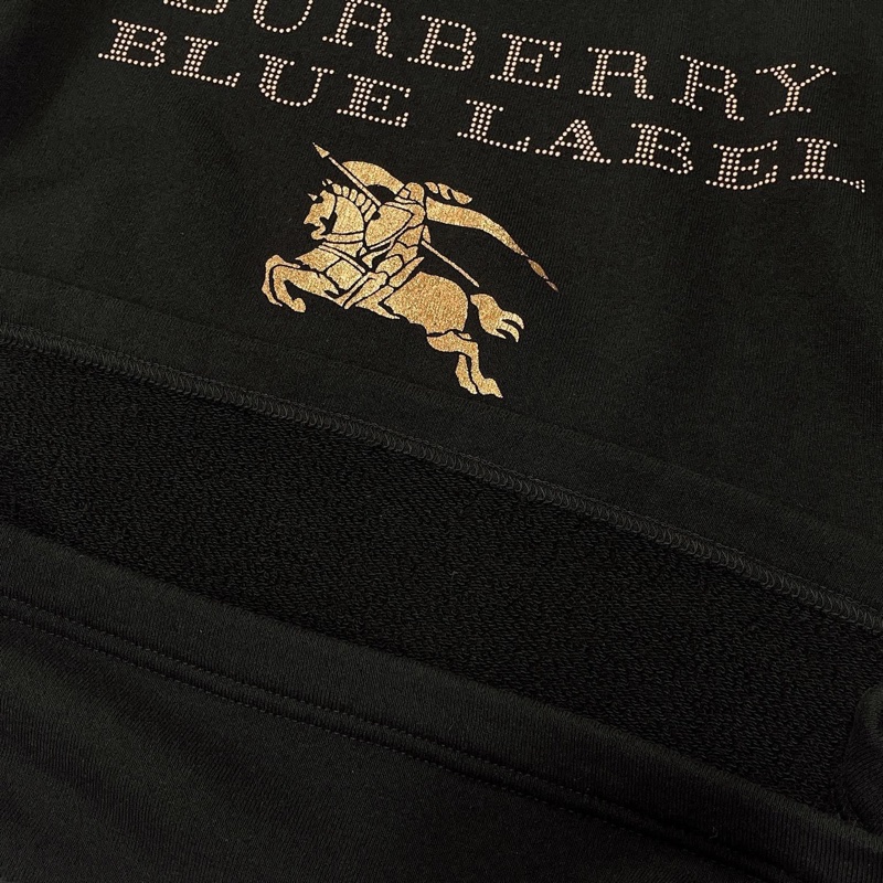 Burberry 藍標 珠珠字母燙金戰馬毛圈上衣-5