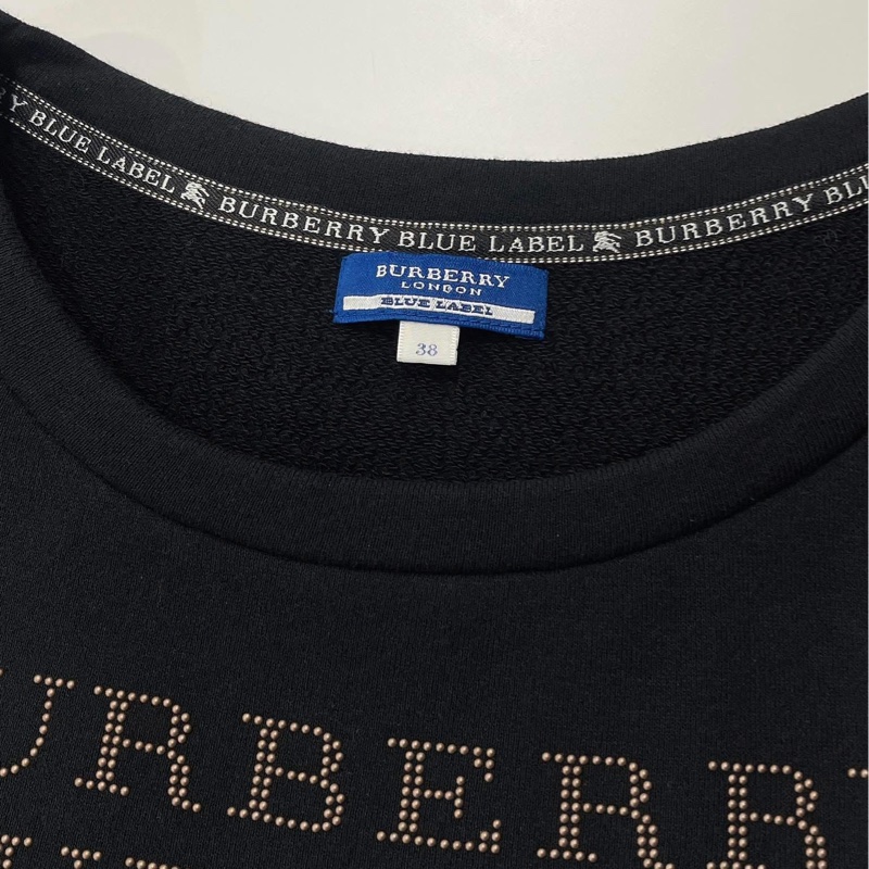 Burberry 藍標 珠珠字母燙金戰馬毛圈上衣-7