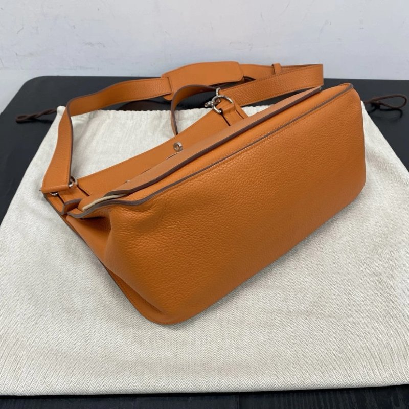 HERMES Jypsiere 火焰橙9J銀扣肩背斜背包 23*17*5 98新配件塵袋-4