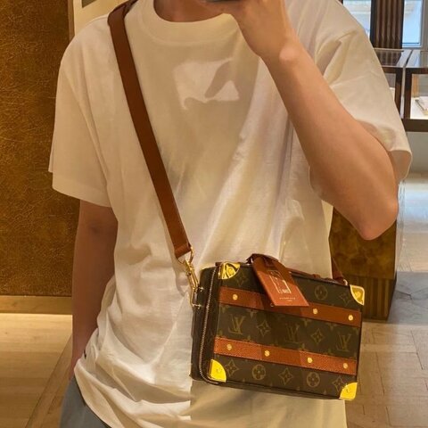 LV NBA聯名款 Trunk硬盒子肩背斜背包芯片款 21*15*7 99新配件塵袋