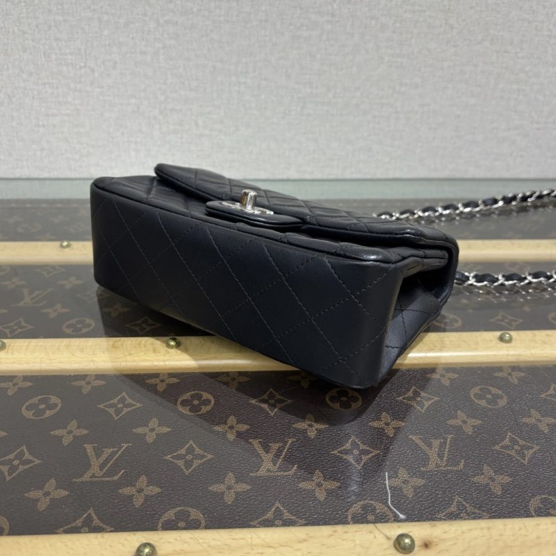 CHANEL 黑色銀扣鏈條菱格紋皮穿鏈mini30 20.5*12*8 98新配件盒子塵袋-1