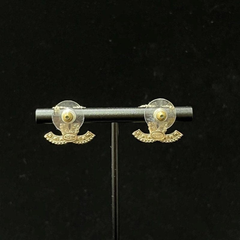 CHANEL 雙C水滴銀色珍珠耳釘 98新配件盒子-3