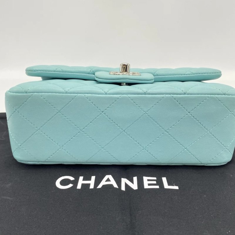 CHANEL Tiffany藍銀扣大mini 20*12*6 98新配件塵袋保卡-4