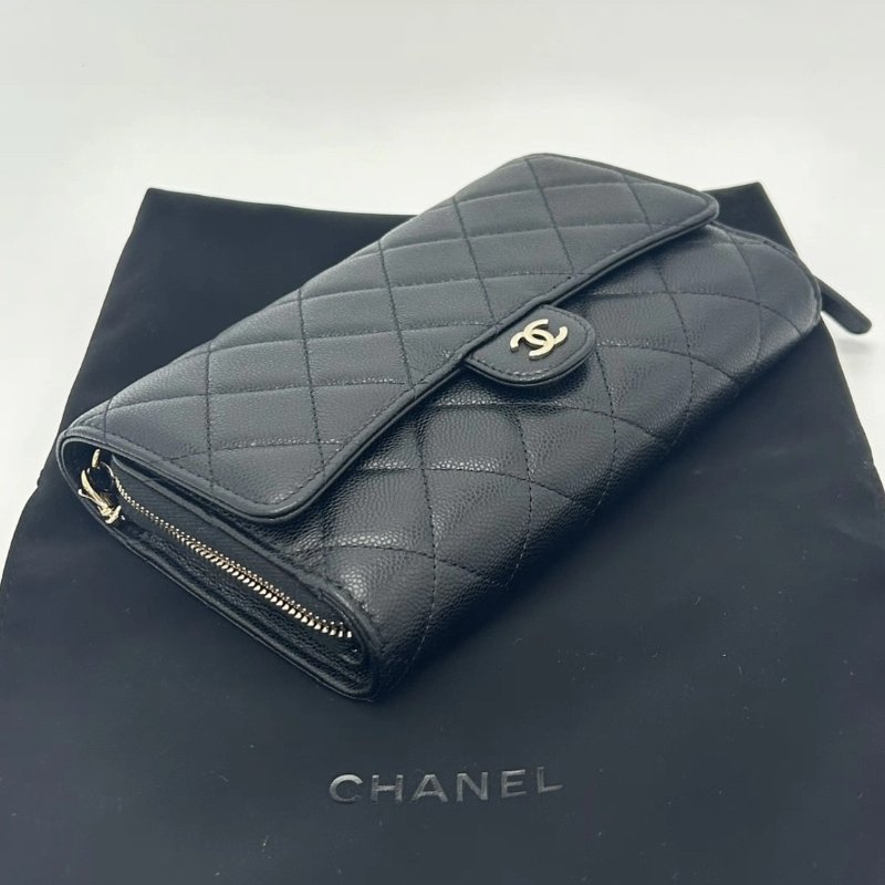 CHANEL 黑金荔枝牛CF WOC 二合一鏈條包 19.5*12.5*3.5 98新配件塵袋購證-4