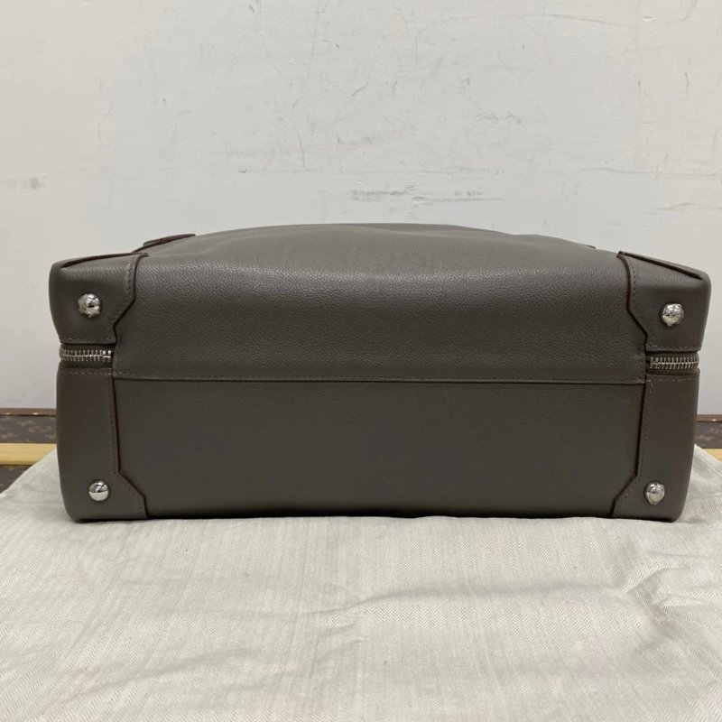 HERMES 灰銀扣maxibox保齡球手提包 36*22*15 98新配件塵袋-3