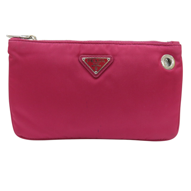 粉色 尼龍帆布 手拿包-2