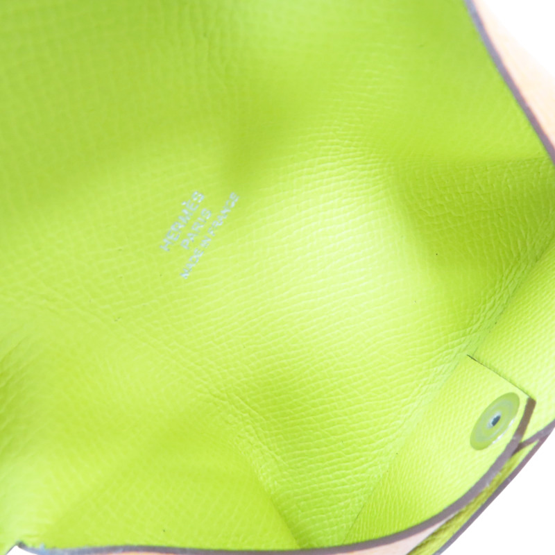 橘色 Epsom牛皮 Calvi Duo 扣式零錢包 B刻-5