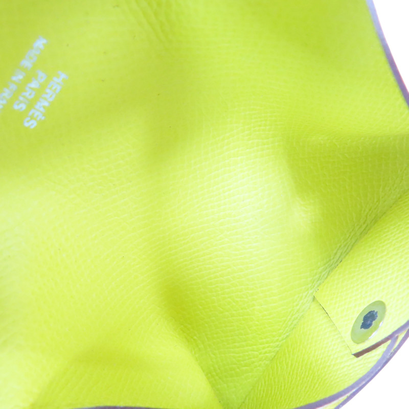 橘色 Epsom牛皮 Calvi Duo 扣式零錢包 B刻-6