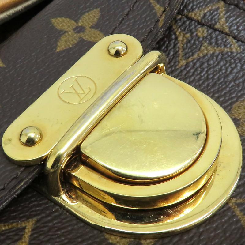 棕色 原花帆布 HUDSON PM金扣 肩背包 M40027-14