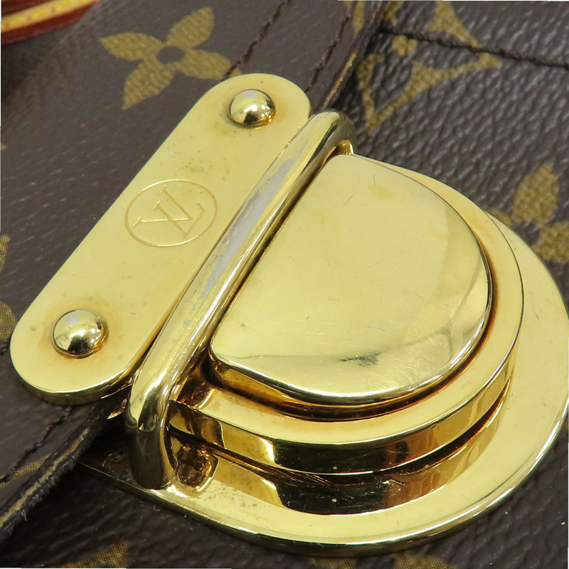 棕色 原花帆布 HUDSON PM金扣 肩背包 M40027-15
