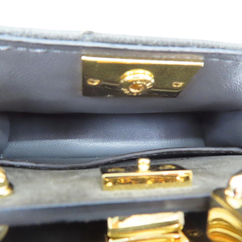 灰色 棉毛 Mini Peekaboo 肩背包-5