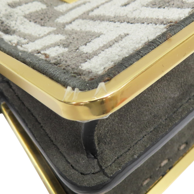 灰色 棉毛 Mini Peekaboo 肩背包-11