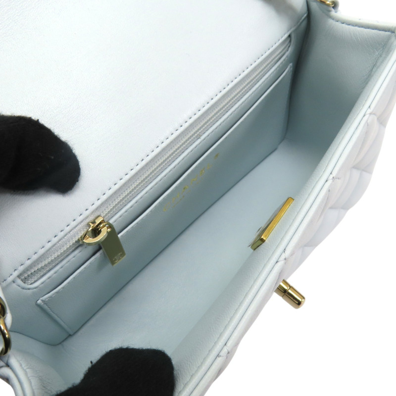 藍色 羊皮 Mini Matelasse 肩背包 A69900-4