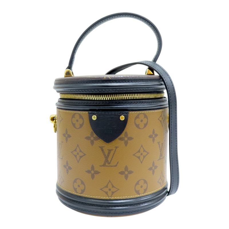 棕色 原花帆布 Cannes 圓筒包 兩用包 M43986-0