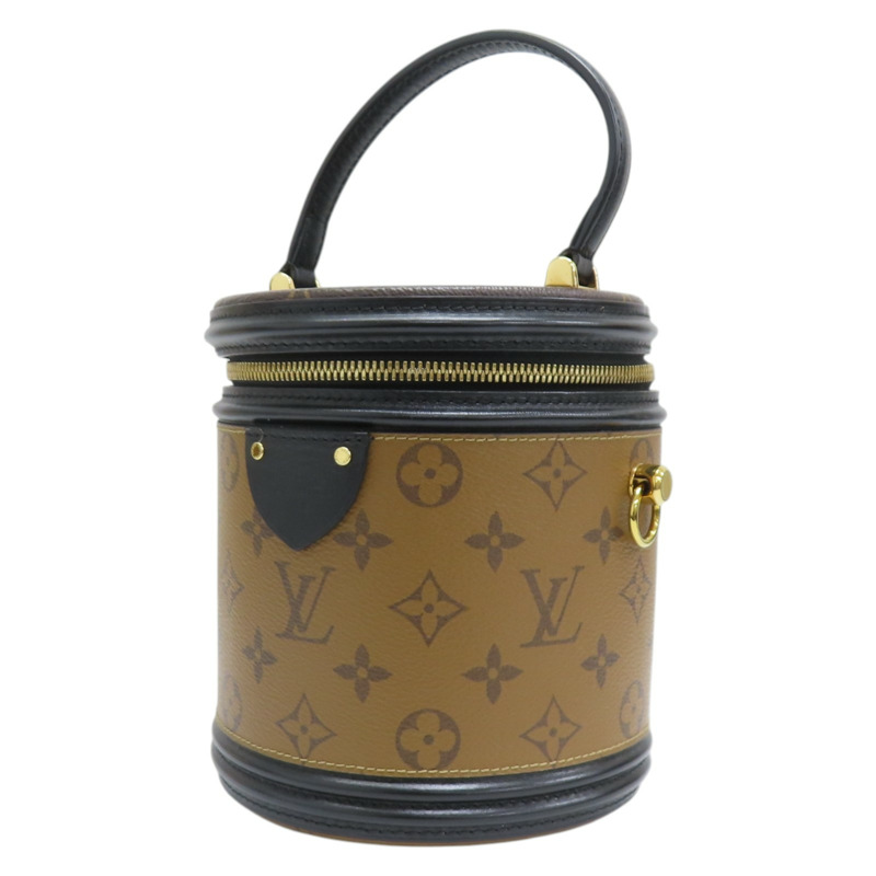 棕色 原花帆布 Cannes 圓筒包 兩用包 M43986-2