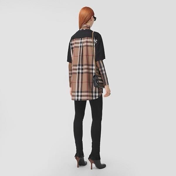 Burberry 倫敦 經典格紋拼接長版上衣-1