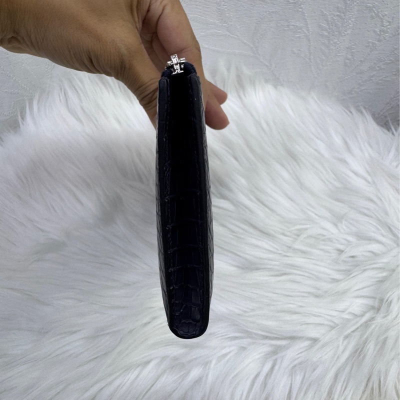 Hermes Matt Alligator Azap Wallet blue marine-7